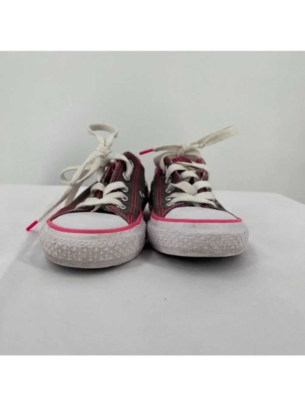 Kid's Converse Chuck Taylor All Star Double-Tongue Sneakers Pink Grey Size 10.5
